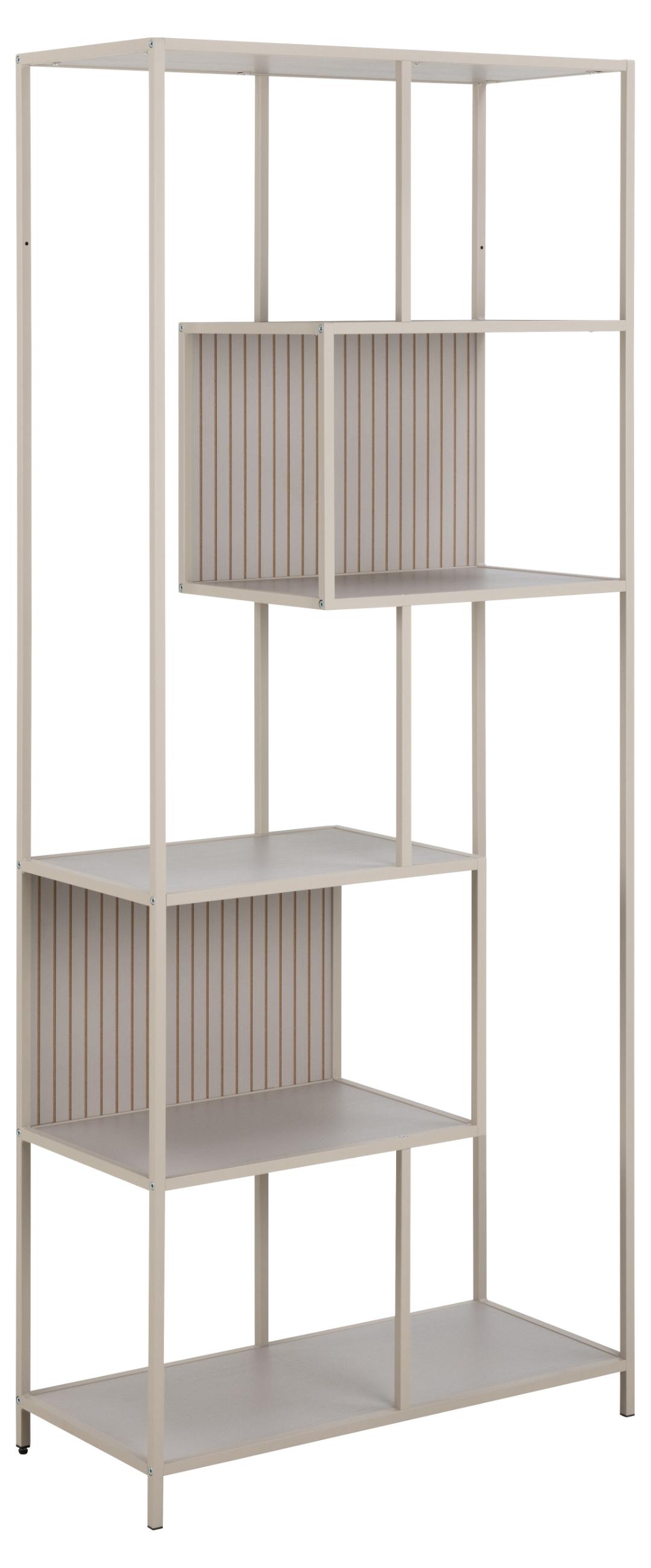 Act Nordic Seaford Reol M 5 Hylder - Grå Ru Melamin Og Grå Ru Stål 77x35x185  5713941368454