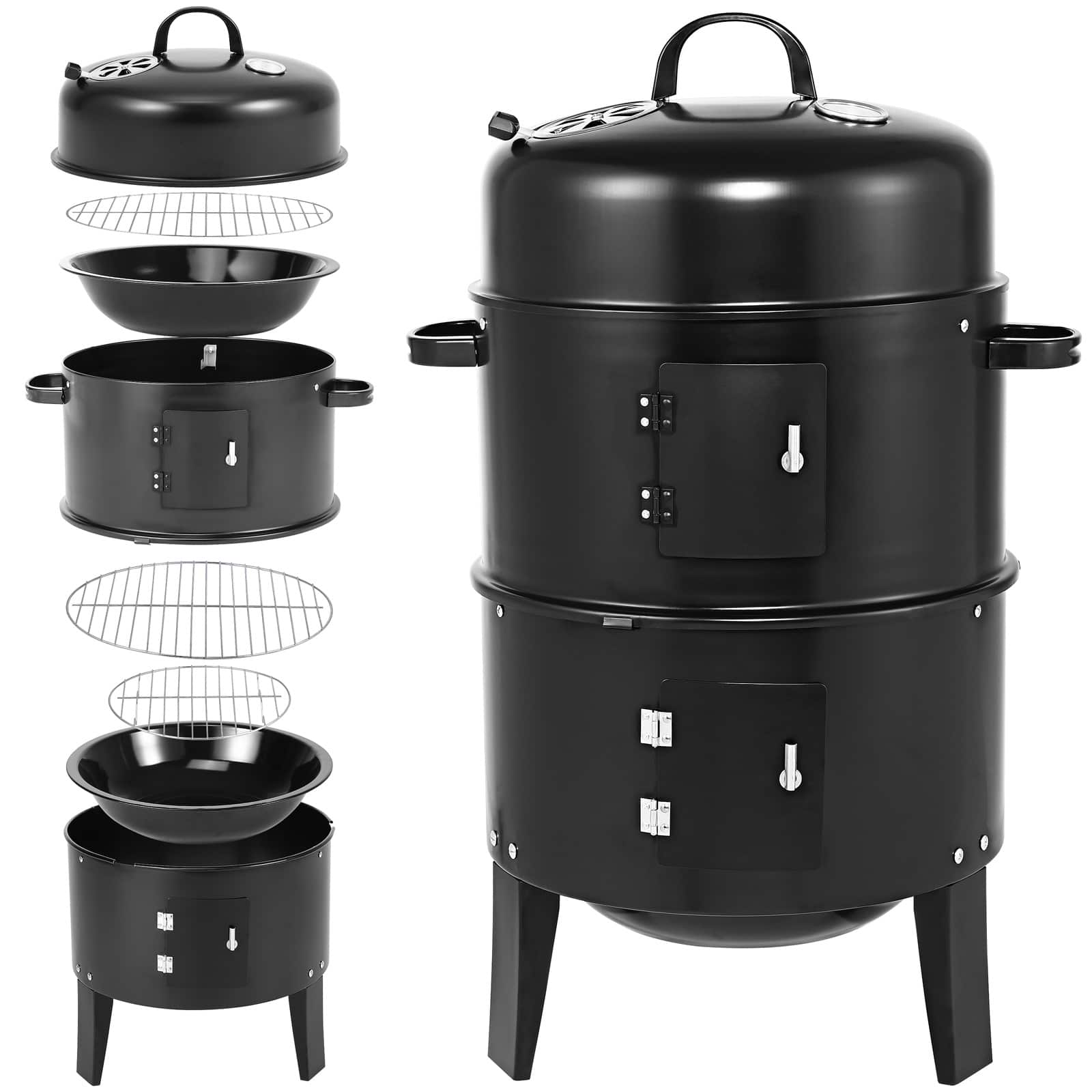 3in1 Smoker Inkl Termometer Nem Transport Bbq Grill  4250525309904