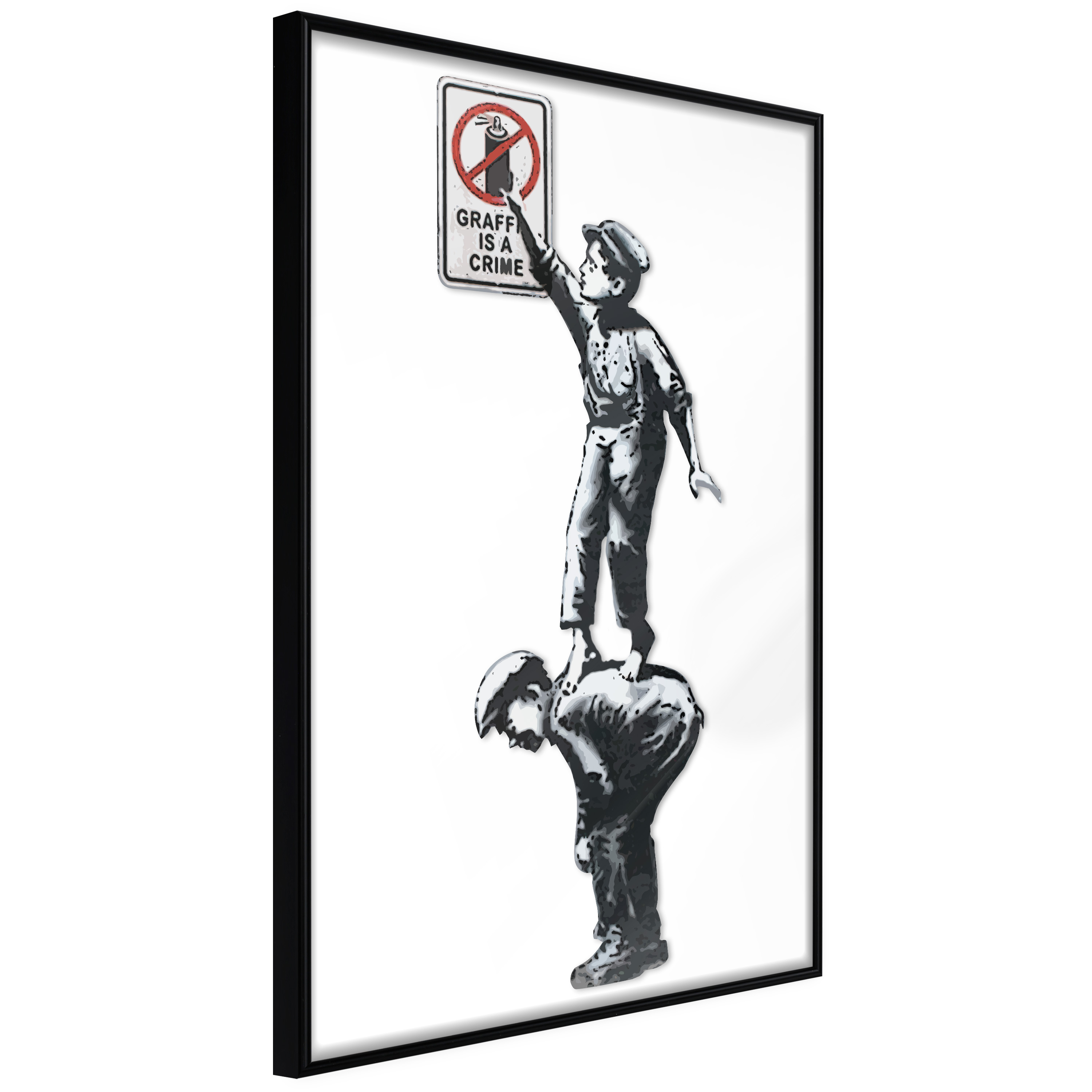 Artgeist Plakat Med Ramme - Banksy: Graffiti Is A Crime Guld 40x60  5904419658799