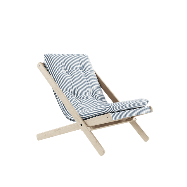 Karup Design Boogie Lænestol M Madras 611 Beach Bluerå Bøg  5713655144832